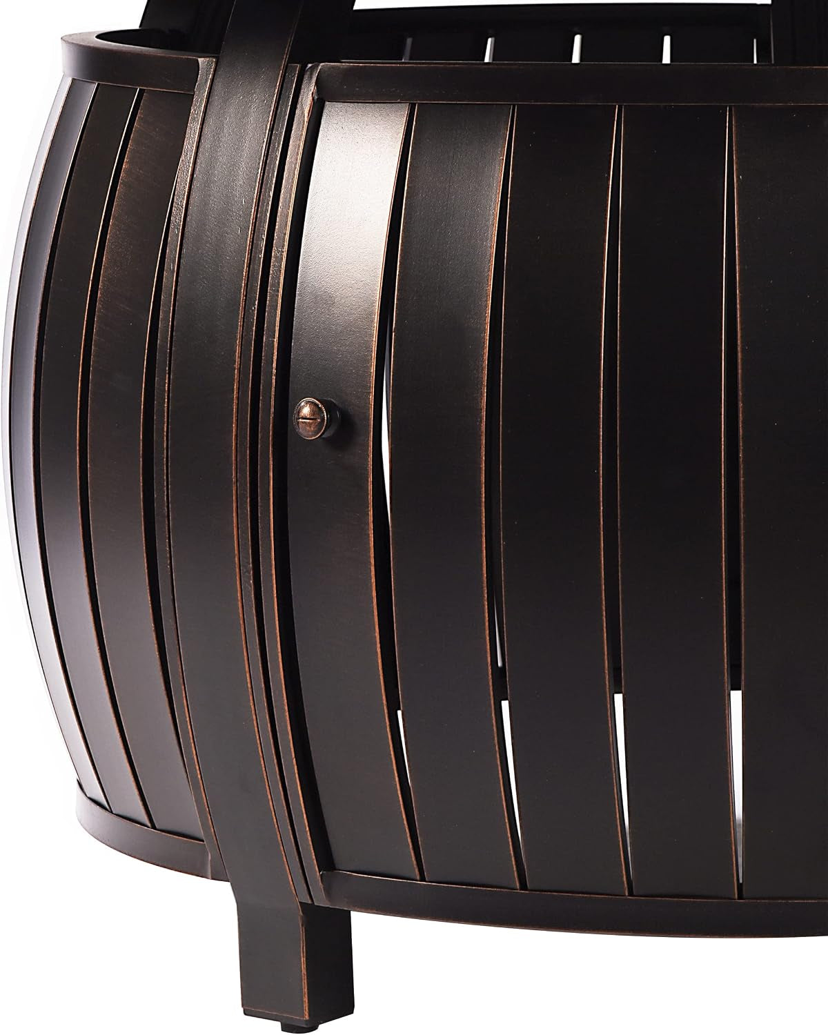 Aluminum 57,0000 BTU 44 In. round Propane Black Fire Pit Table with Fire Beads, Lid, Propane Tank Cover and Table Fabric Covers in Copper Finish