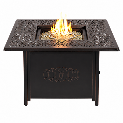 42 In. Square Propane Fire Pit Table, 57,000 BTU Aluminum Fire Table