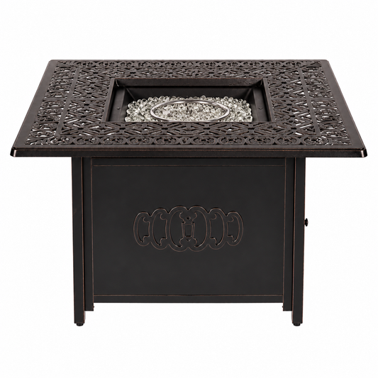 42 In. Square Propane Fire Pit Table, 57,000 BTU Aluminum Fire Table